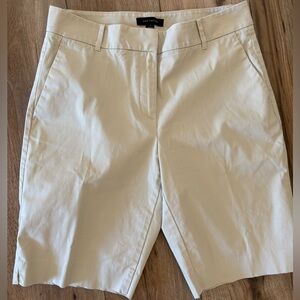Ann Taylor Light Cream Tailored Bermuda Shorts
